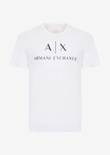 Хлопковая футболка облегающего кроя Armani Exchange, белый