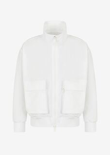 Куртка-бомбер из нейлона из сирсакера Armani Exchange, белый