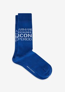 Носки с логотипом Armani Exchange, синий