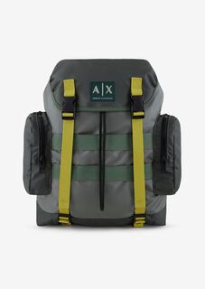 Рюкзак из переработанной технической ткани Armani Exchange, зеленый