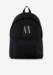 Рюкзак из ткани с логотипом Armani Exchange, черный