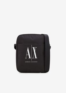 Сумка через плечо Icon из ткани с логотипом Armani Exchange, черный
