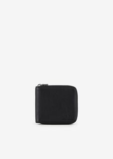 Мини-кошелек двойного сложения с логотипом Armani Exchange, черный