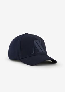Бейсболка с прорезиненным логотипом Armani Exchange, синий