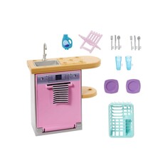 Игровой набор Barbie Home Decor посудомоечная машина и аксессуары HJV32