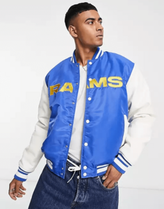 Объемная куртка Pull&amp;Bear NFL LA Rams, синий/белый