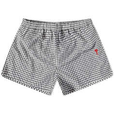 Шорты для плавания Ami Gingham Small Heart, черный/белый