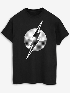 NW2 Черная футболка с принтом для взрослых с логотипом Flash Spot George., черный