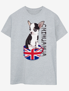 Серая футболка с принтом для взрослых NW2 Pets Chihuahua George., серый