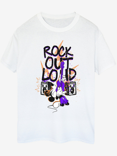 Белая футболка для взрослых NW2 Disney Mickey Mouse Rock Out George., белый