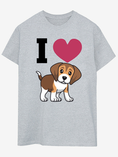 Серая футболка с принтом для взрослых NW2 Pets I Heart Dogs George., серый