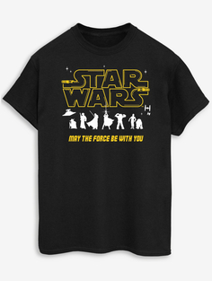 Черная футболка с принтом для взрослых NW2 Star Wars Silhouettes George., черный