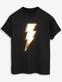 NW2 DC Comics Shazam Bolt Logo Взрослая черная футболка George., черный