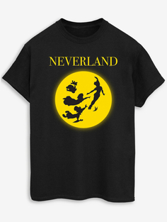 Черная футболка с принтом для взрослых NW2 Disney Peter Pan Moon George., черный