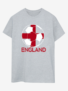 Серая футболка с принтом для взрослых NW2 Football England Football George., серый