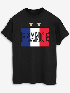 NW2 Football France Flag Взрослая черная футболка с принтом George., черный