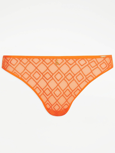 Оранжевые бразильские трусики с геометрической вышивкой Entice George., оранжевый