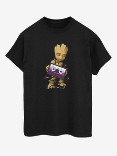 Черная футболка для взрослых NW2 Guardians Of The Galaxy Groot Tape George., черный