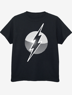 Детская черная футболка с принтом NW2 The Flash Spot Logo George., черный