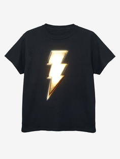 NW2 DC Comics Shazam Bolt Logo Детская черная футболка George., черный
