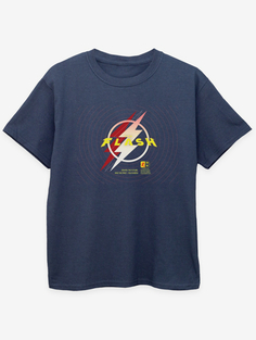 Детская темно-синяя футболка с принтом NW2 The Flash Lightning Logo George., нави
