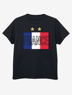 Детская черная футболка с принтом NW2 Football France Flag George., черный