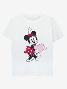 NW2 Minnie Mouse Love Heart Kids Белая футболка с принтом George., белый