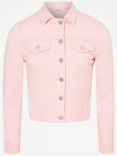 Розовая джинсовая куртка стрейч George., розовый