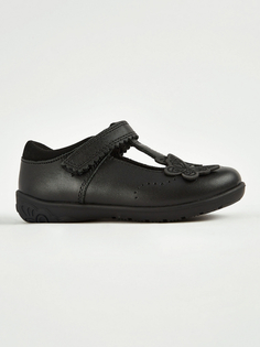 Черные кожаные туфли с Т-образным ремешком и бабочкой George., черный