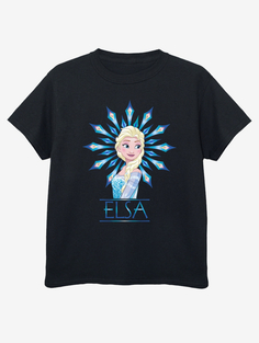 NW2 Frozen Elsa Snowflake Kids Черная футболка с принтом George., черный