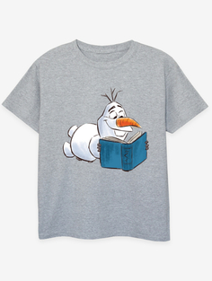 Серая детская футболка с принтом NW2 Frozen Olaf Story Time Kids George., серый