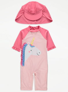 Купальник Pink Unicorn All In One и шляпа Keppi George., розовый