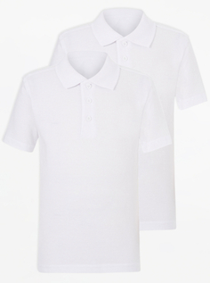Белые рубашки поло узкого кроя с коротким рукавом (2 шт.) George., белый