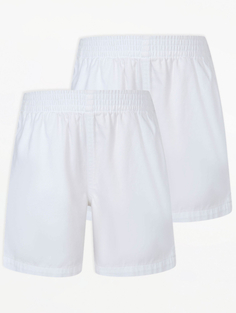 Белые школьные шорты для регби (2 шт.) George., белый