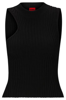 Топ Boss Mock-neck Asymmetric Detail, черный