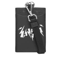 Кошелек Neil Barrett Chaotic Bolt Lanyard, белый/черный