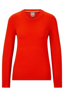 Джемпер Hugo Boss Crew-neck In Merino Wool, красный