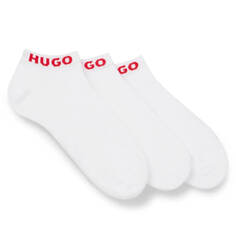 Набор носков до щиколотки Hugo In A Cotton Blend, 3 пары, белый