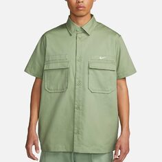 Рубашка Nike Life Men&apos;s Woven Military Short-Sleeve Button-Down, зеленый