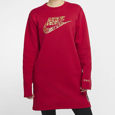 Платье Nike Sportswear Women&apos;s Long Sleeve, красный/золотой
