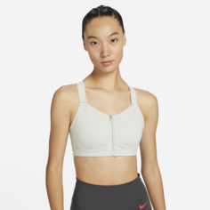 Топ Nike Alpha Women&apos;s High-Support Padded Zip-Front Sports, светло-бежевый