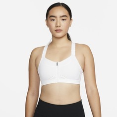 Топ Nike Alpha Women&apos;s High-Support Padded Zip-Front Sports, белый
