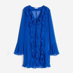 Платье H&amp;M Flounced Chiffon, синий H&M