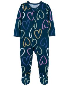 Цельнокроеные пижамы свободного кроя с сердечками для малышей Carter&apos;s, темно-синий Carters