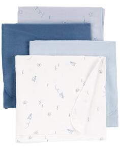 Комплект из 4 детских одеял для приема Carter&apos;s, синий Carters