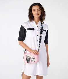 Платье-рубашка с цветными блоками Karl Lagerfeld, белый
