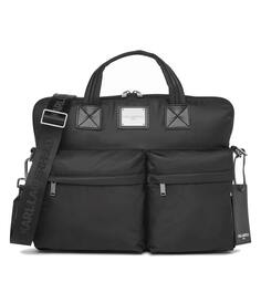 Мужская нейлоновая сумка для компьютера с двойным передним карманом Karl Lagerfeld, черный