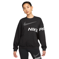 Свитшот Nike Dri-Fit Get Fit Women&apos;s French Terry Graphic Crew-Neck, черный