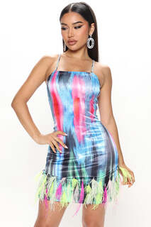Мини платье Fashion Nova GW22X2025, разноцветный