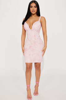 Мини платье Fashion Nova LIN489, розовый